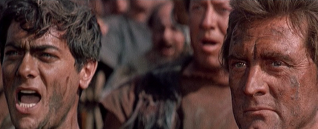 Kirk Douglas as Spartacus.