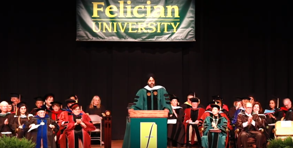 NJ Attorney General Gurbir Grewal delivers the commencement address at Felician University.
