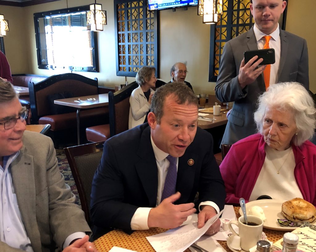 Rep. Josh Gottheimer, Elan Carr, the U.S. Special Envoy for Monitoring and Combating anti-Semitism, and others visited the Jewish Federation of Northern New Jersey to rally in support of an official House of Representatives resolution opposing a global boycott of Israel.