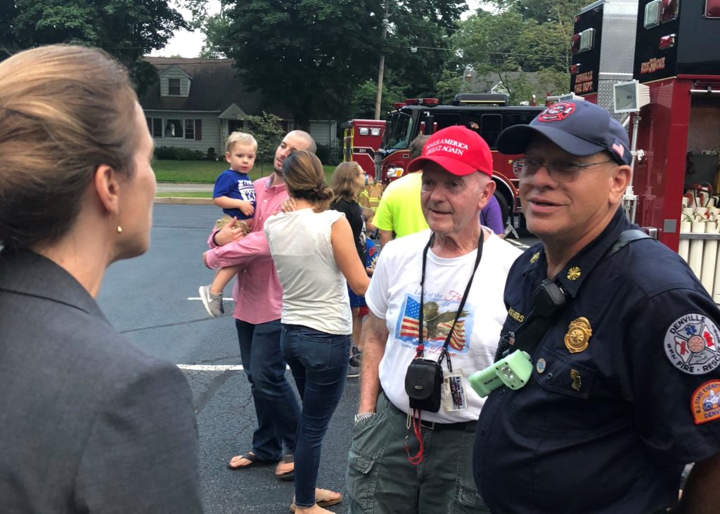 Insider NJ's Fred Snowflack details an interaction between Rep. Mikie Sherrill and a supporter of President Donald Trump at the National Night Out in Denville. The interaction was a positive one, with the supporter saying he has no problem with Sherrill yet, as she is new to Congress.