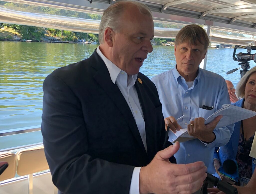 Senate President Steve Sweeney (D-3) on Lake Hopatcong.