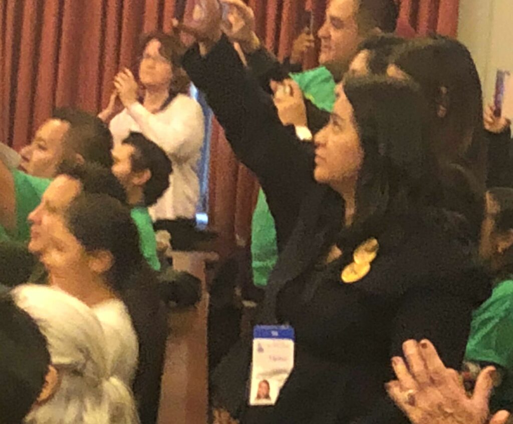 The room at today's immigration hearing.