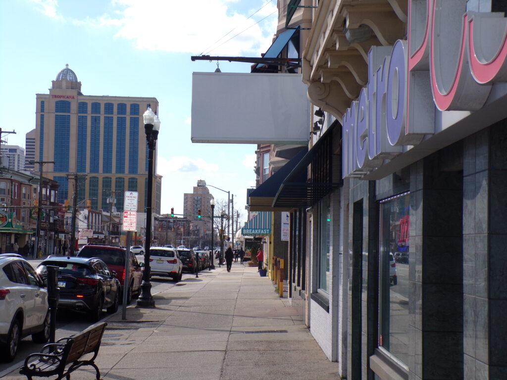 Where the name "Van Drew" once stood on a sign in Atlantic City.