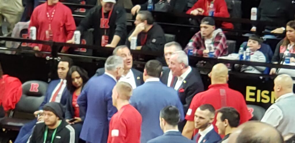 Murphy and Christie tonight at the Rutgers-Michigan game.