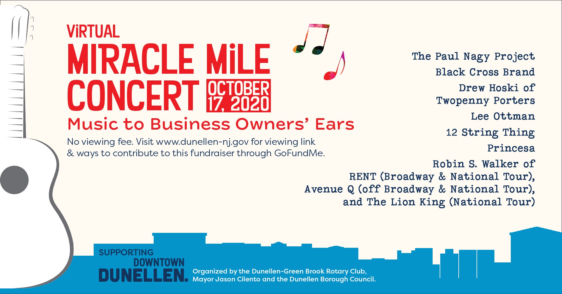 Dunellen’s Virtual Miracle Mile Concert is Music to Business Owners