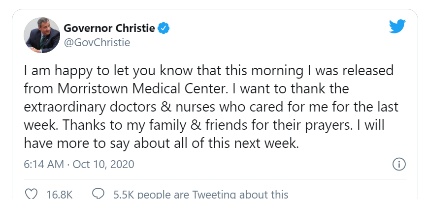 Christie Tweet