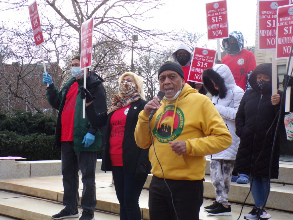 Hamm leads fellow activists in support of Justice for the late George Floyd.