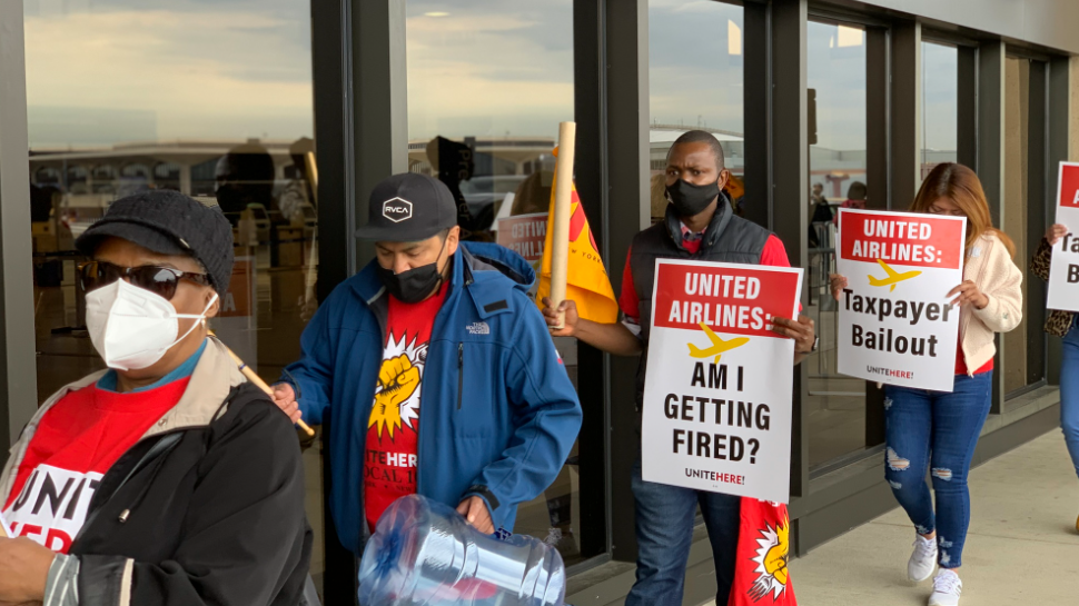 Airline workers' protest.