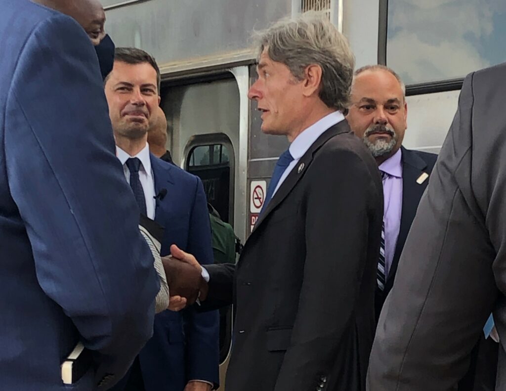 Mayor Pete Buttigieg, left, and Congressman Malinowski