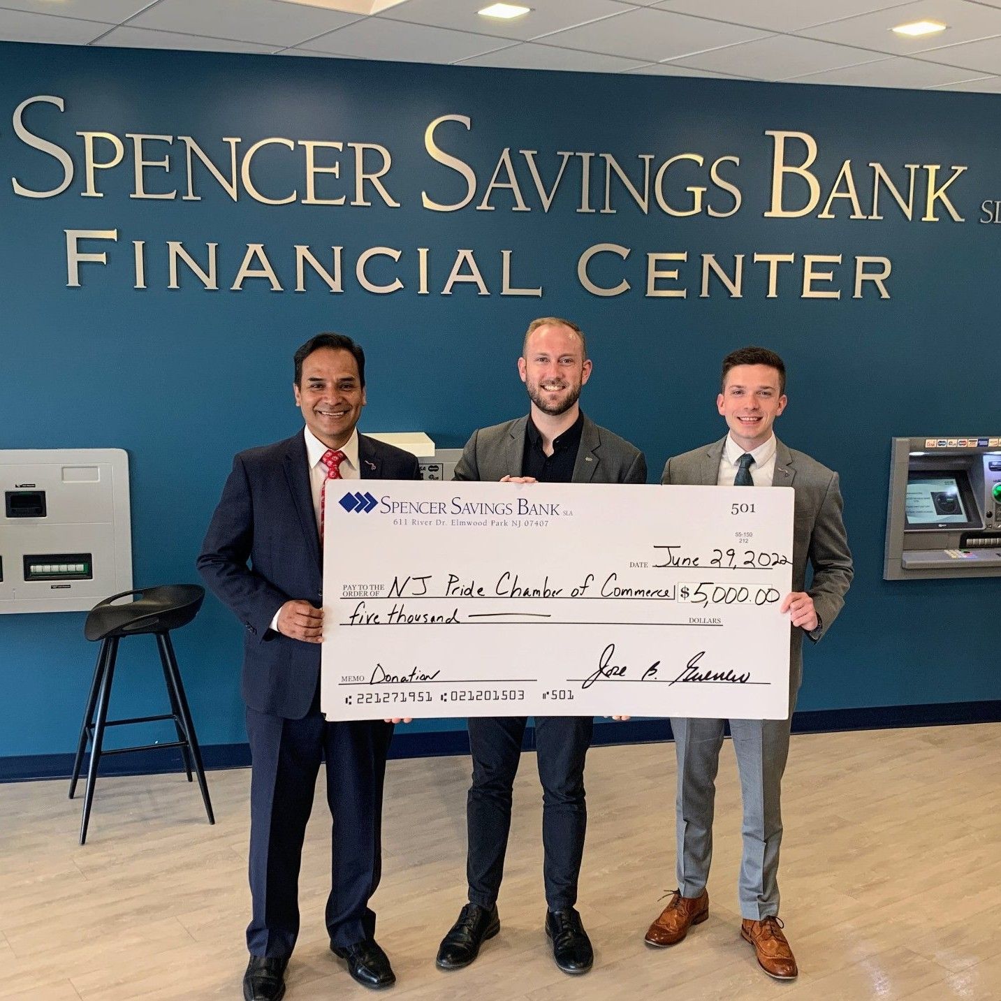 SPENCER SAVINGS BANK A SUPPORTING LEVEL SPONSOR OF NEW JERSEY PRIDE CHAMBER OF COMMERCE