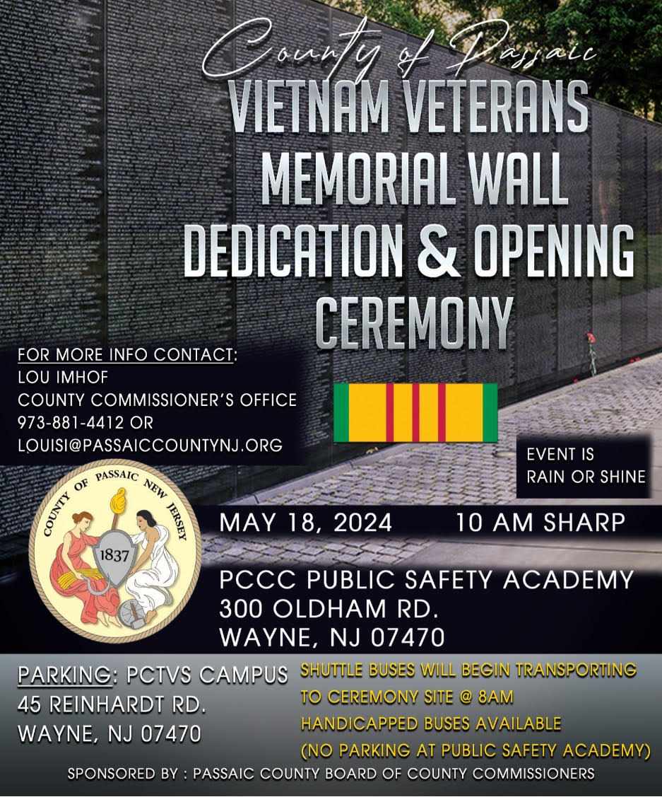 Quận Passaic khánh thành Bức tường Tưởng niệm Cựu chiến binh Việt Nam