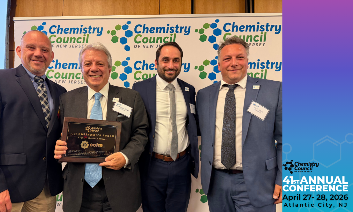 CCNJ HONORS COIM USA AND INTEGRAL CONSULTING FOR DRIVING INNOVATION, SUSTAINABILITY, AND ECONOMIC GROWTH IN NEW JERSEY