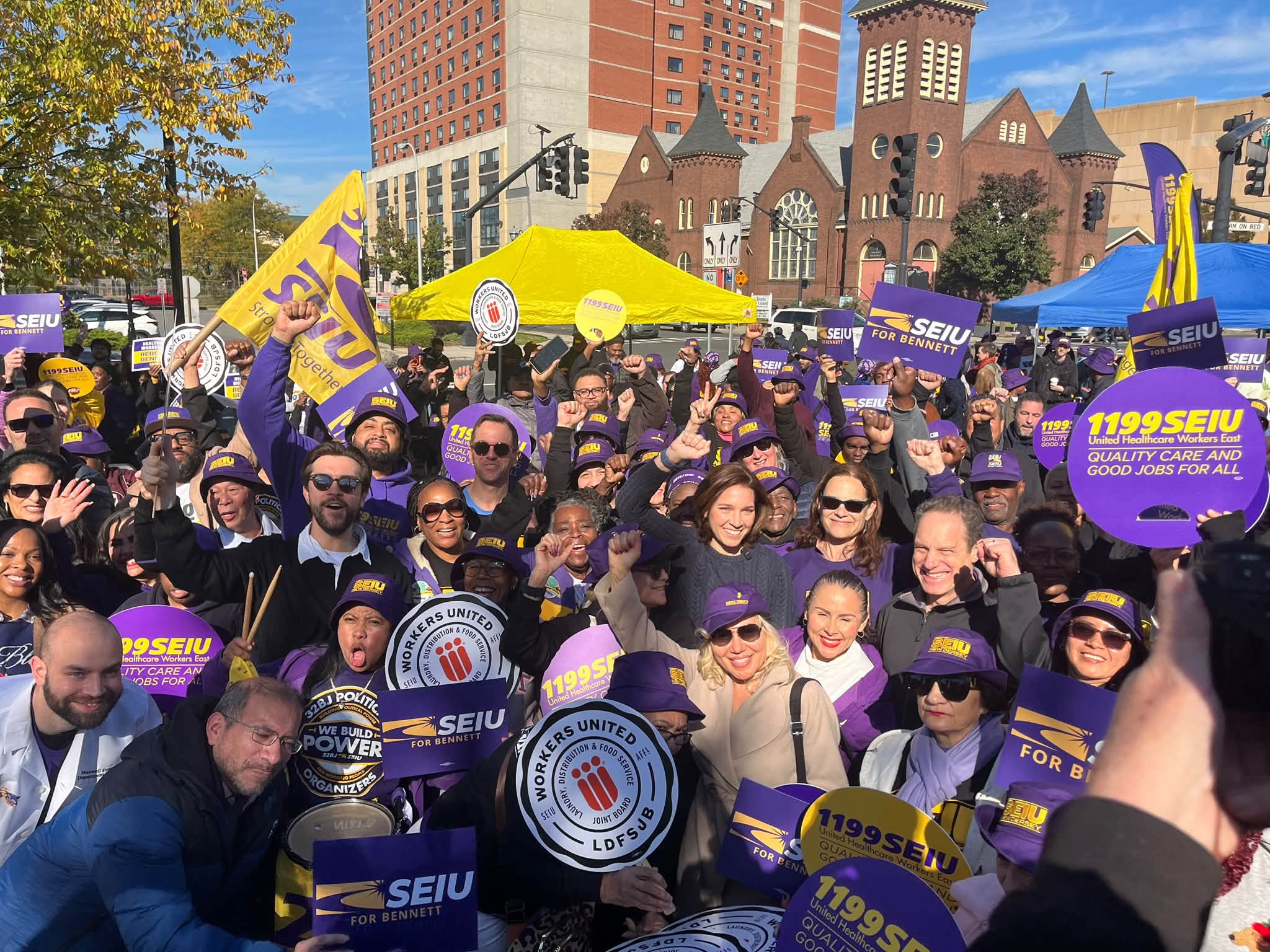 SEIU Labor All in with Bennett at Rahway Rally